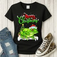 Tree Frog Animal Lover Xmas Lighting Tree Frog Christmas Women's T-Shirt thumb 3