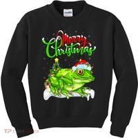 Tree Frog Animal Lover Xmas Lighting Tree Frog Christmas Kids Sweatshirt thumb 0