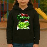 Tree Frog Animal Lover Xmas Lighting Tree Frog Christmas Kids Hoodie thumb 3