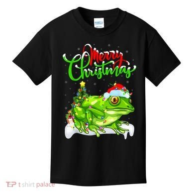 Tree Frog Animal Lover Xmas Lighting Tree Frog Christmas Kids T-Shirt