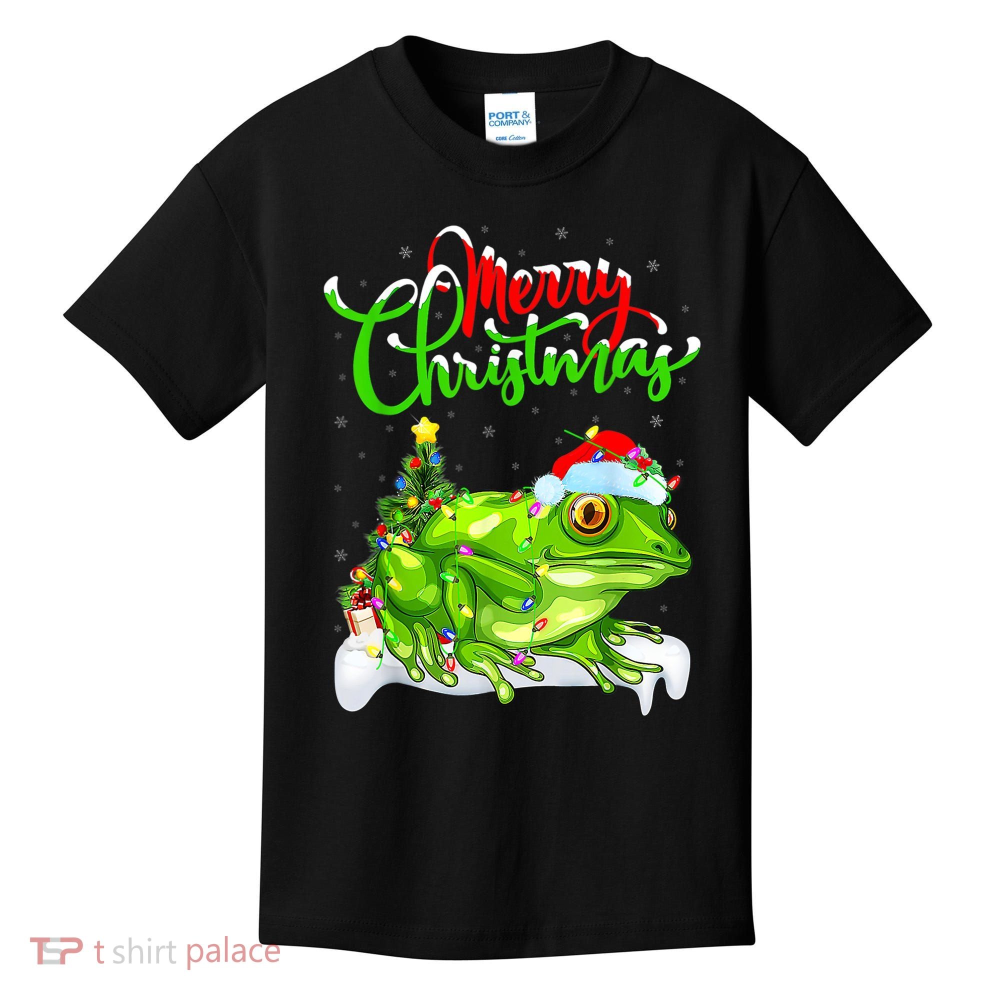 Tree Frog Animal Lover Xmas Lighting Tree Frog Christmas Kids T-Shirt