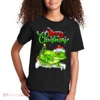 Tree Frog Animal Lover Xmas Lighting Tree Frog Christmas Kids T-Shirt thumb 2