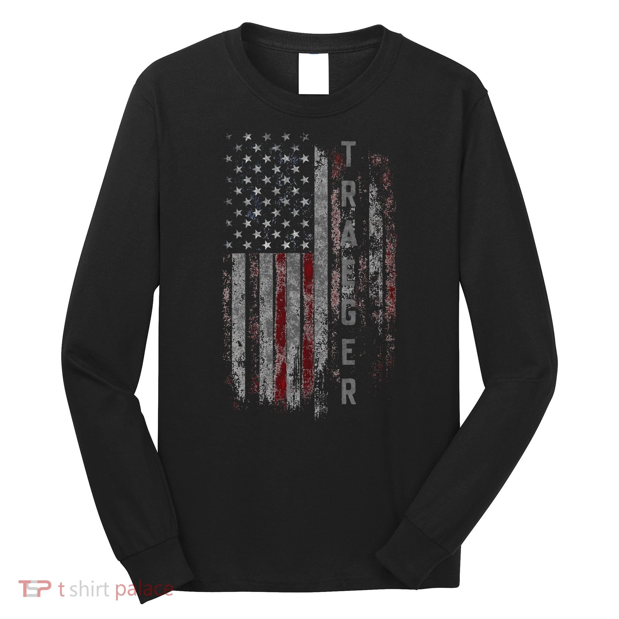 Traeger Family American Flag Long Sleeve Shirt