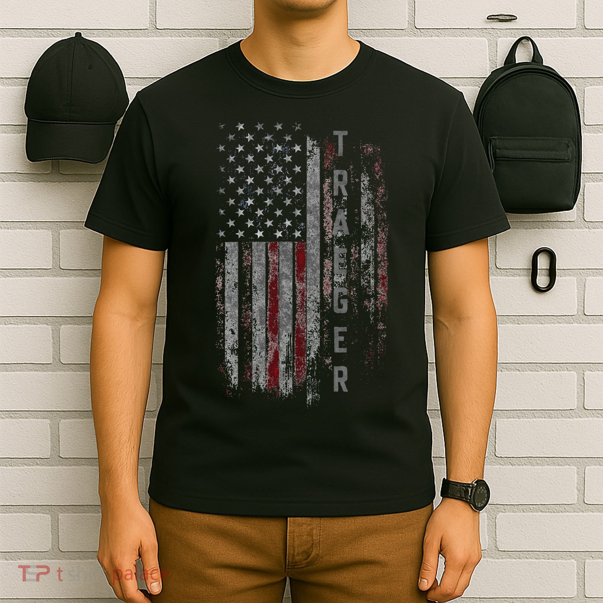 Traeger Family American Flag T-Shirt