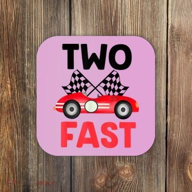 Two Fast Birthday Shirt 2 Fast 2 Curious Decorations 2nd Coaster