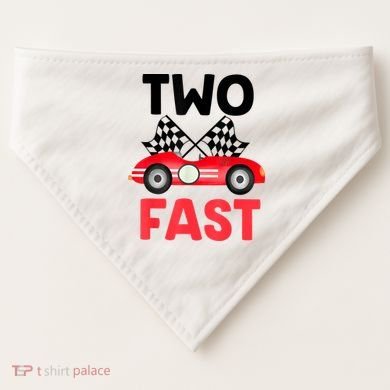 Two Fast Birthday Shirt 2 Fast 2 Curious Decorations 2nd USA-Made Doggie Bandana