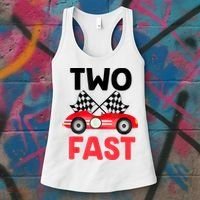 Two Fast Birthday Shirt 2 Fast 2 Curious Decorations 2nd Women's Tank Top thumb 3