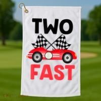 Two Fast Birthday Shirt 2 Fast 2 Curious Decorations 2nd Golf Towel thumb 1