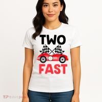Two Fast Birthday Shirt 2 Fast 2 Curious Decorations 2nd Women's T-Shirt thumb 4