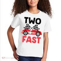 Two Fast Birthday Shirt 2 Fast 2 Curious Decorations 2nd Kids T-Shirt thumb 2