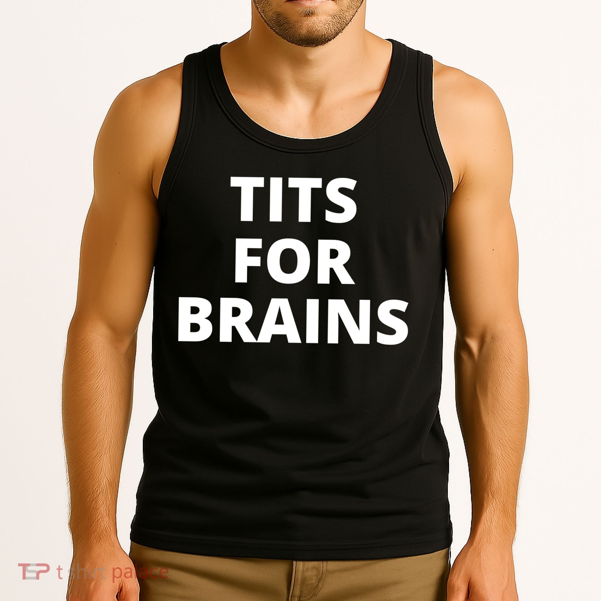 Tits For Brains, Funny Tits Quote, Cool Tits Feminist Idea Tank Top