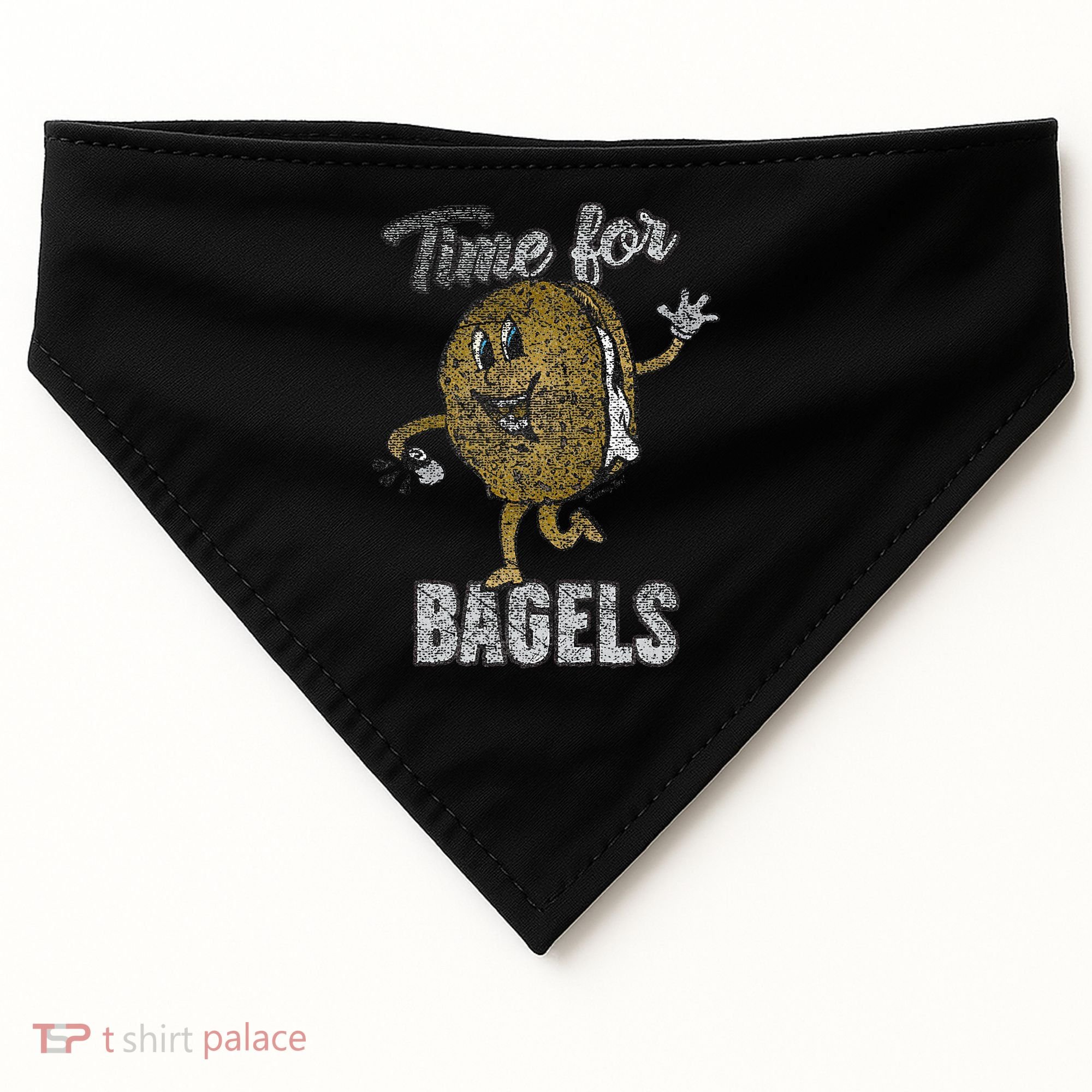 Time For Bagels Breakfast Food USA-Made Doggie Bandana