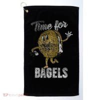 Time For Bagels Breakfast Food Golf Towel thumb 0