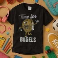 Time For Bagels Breakfast Food Kids T-Shirt thumb 3