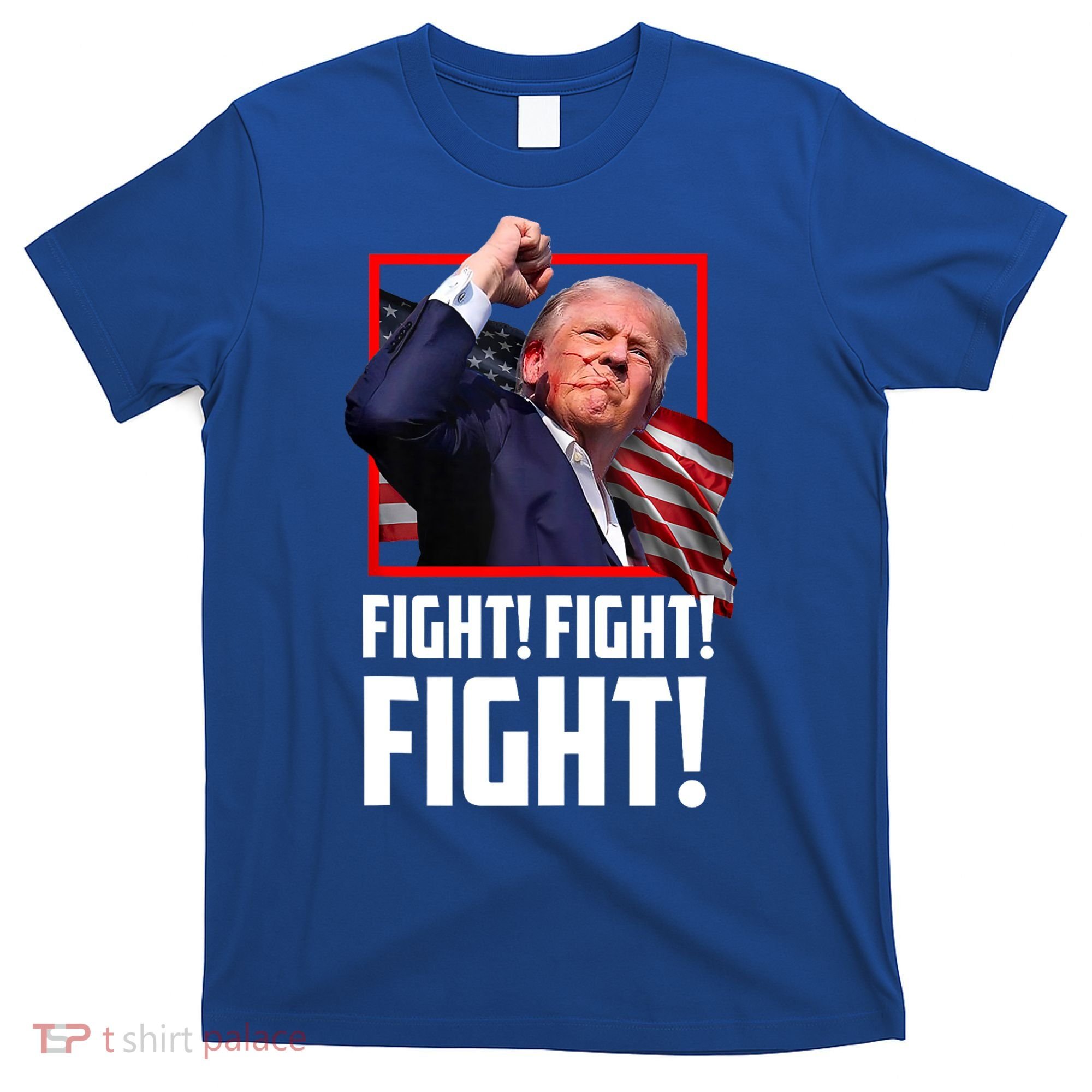 Trump Face Blood Fight Fight Fight Shot Assassination Attempt 2024 T-Shirt