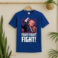 Trump Face Blood Fight Fight Fight Shot Assassination Attempt 2024 T-Shirt thumb 2