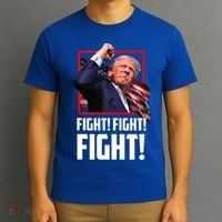Trump Face Blood Fight Fight Fight Shot Assassination Attempt 2024 T-Shirt thumb 3