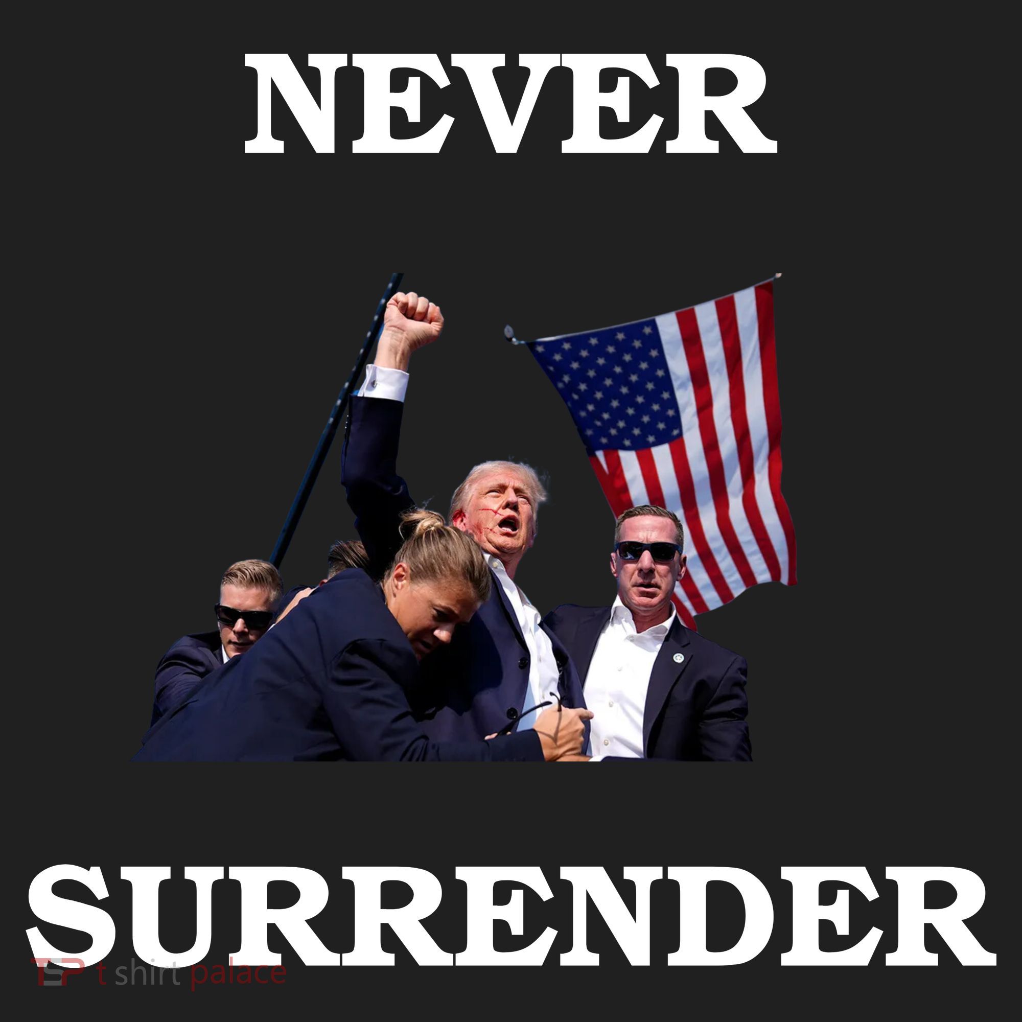 Trump Fist Bump In Air Never Surrender 2024 Women's Sweatshirt