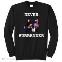 Trump Fist Bump In Air Never Surrender 2024 Sweatshirt thumb 0