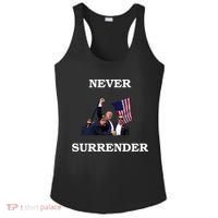 Trump Fist Bump In Air Never Surrender 2024 Ladies PosiCharge Competitor Racerback Tank thumb 0