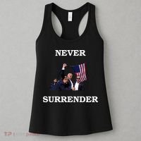 Trump Fist Bump In Air Never Surrender 2024 Women's Tank Top thumb 3