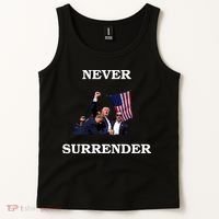 Trump Fist Bump In Air Never Surrender 2024 Tank Top thumb 2