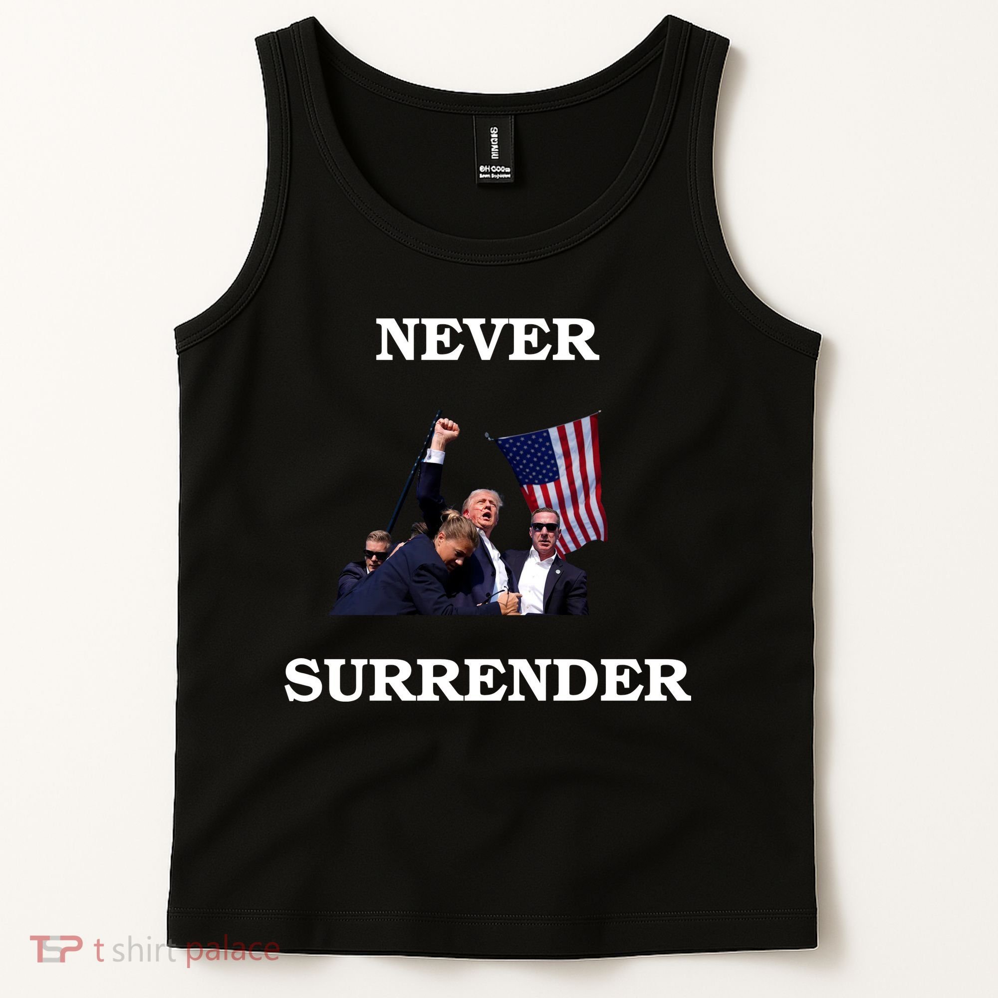 Trump Fist Bump In Air Never Surrender 2024 Tank Top