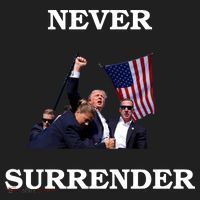 Trump Fist Bump In Air Never Surrender 2024 Golf Towel thumb 3