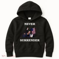Trump Fist Bump In Air Never Surrender 2024 Kids Hoodie thumb 0