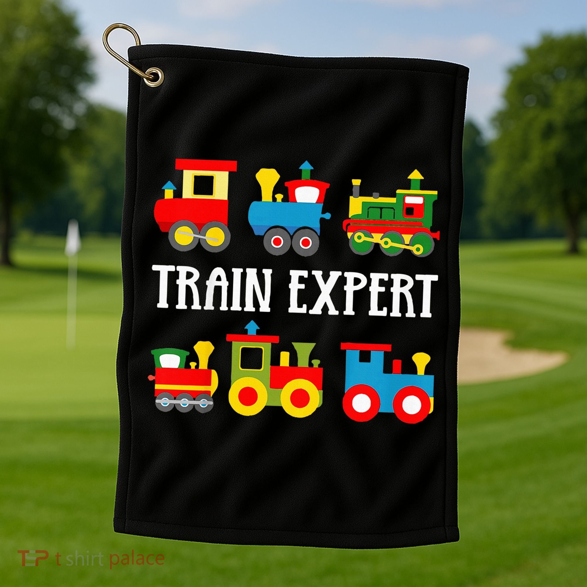 Trains Funny Boy Train Expert Golf Towel
