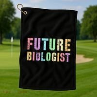 Tiny Future Biologist In Training Life Sciences Bio Golf Towel thumb 1