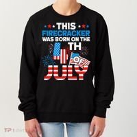 This Firecracker Born On 4th Of July Patriotic Birthday Women's Sweatshirt thumb 0