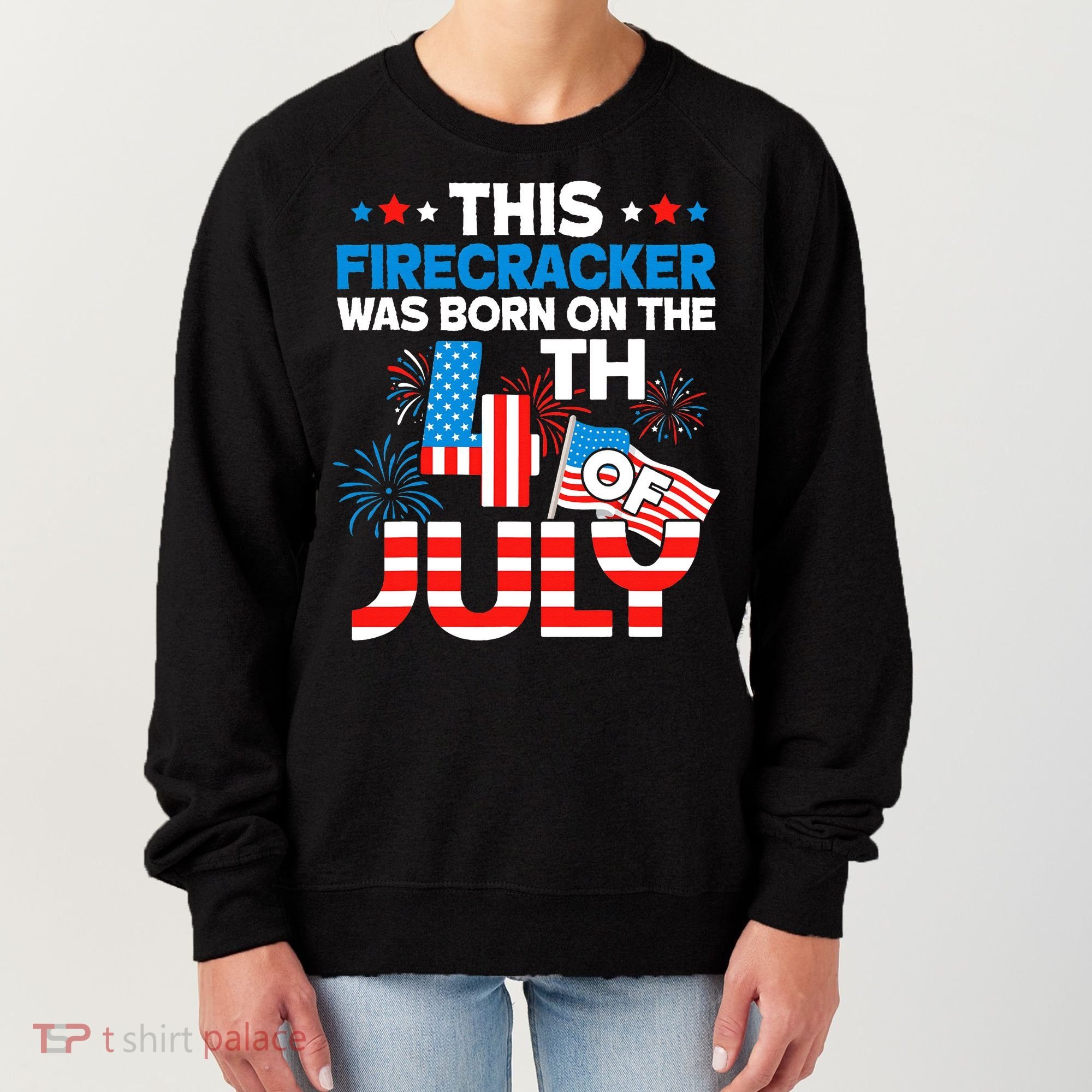 This Firecracker Born On 4th Of July Patriotic Birthday Women's Sweatshirt