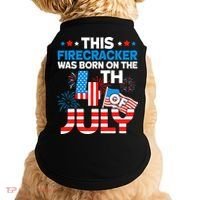 This Firecracker Born On 4th Of July Patriotic Birthday Doggie Tank thumb 0