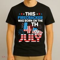 This Firecracker Born On 4th Of July Patriotic Birthday T-Shirt thumb 3