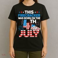 This Firecracker Born On 4th Of July Patriotic Birthday T-Shirt thumb 4