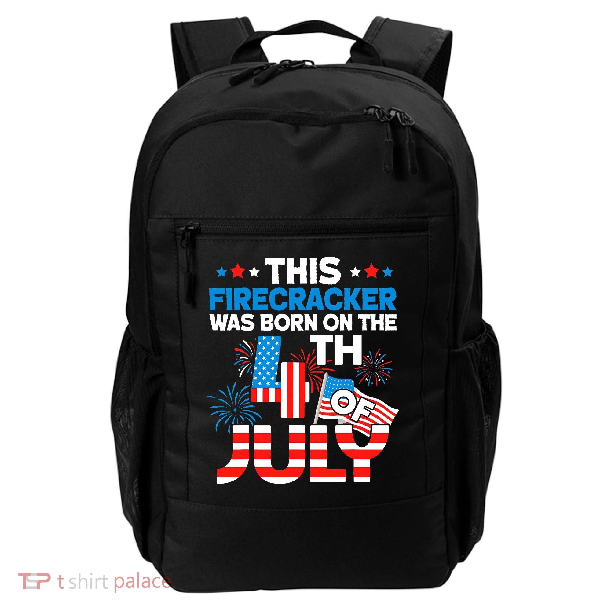 This Firecracker Born On 4th Of July Patriotic Birthday Backpack