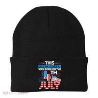 This Firecracker Born On 4th Of July Patriotic Birthday Beanie thumb 0