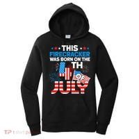 This Firecracker Born On 4th Of July Patriotic Birthday Women's Hoodie thumb 0