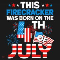 This Firecracker Born On 4th Of July Patriotic Birthday Women's Hoodie thumb 2