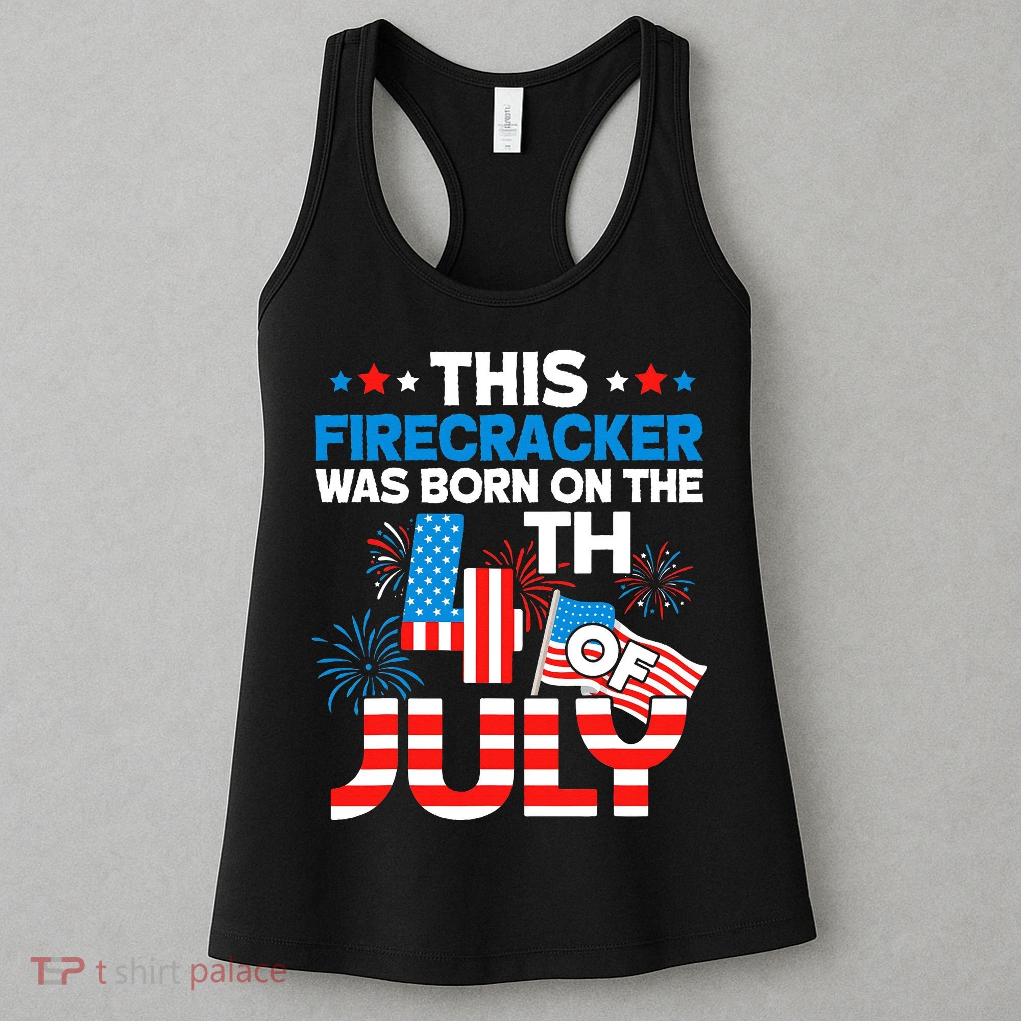 This Firecracker Born On 4th Of July Patriotic Birthday Women's Tank Top