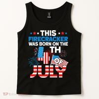 This Firecracker Born On 4th Of July Patriotic Birthday Tank Top thumb 2