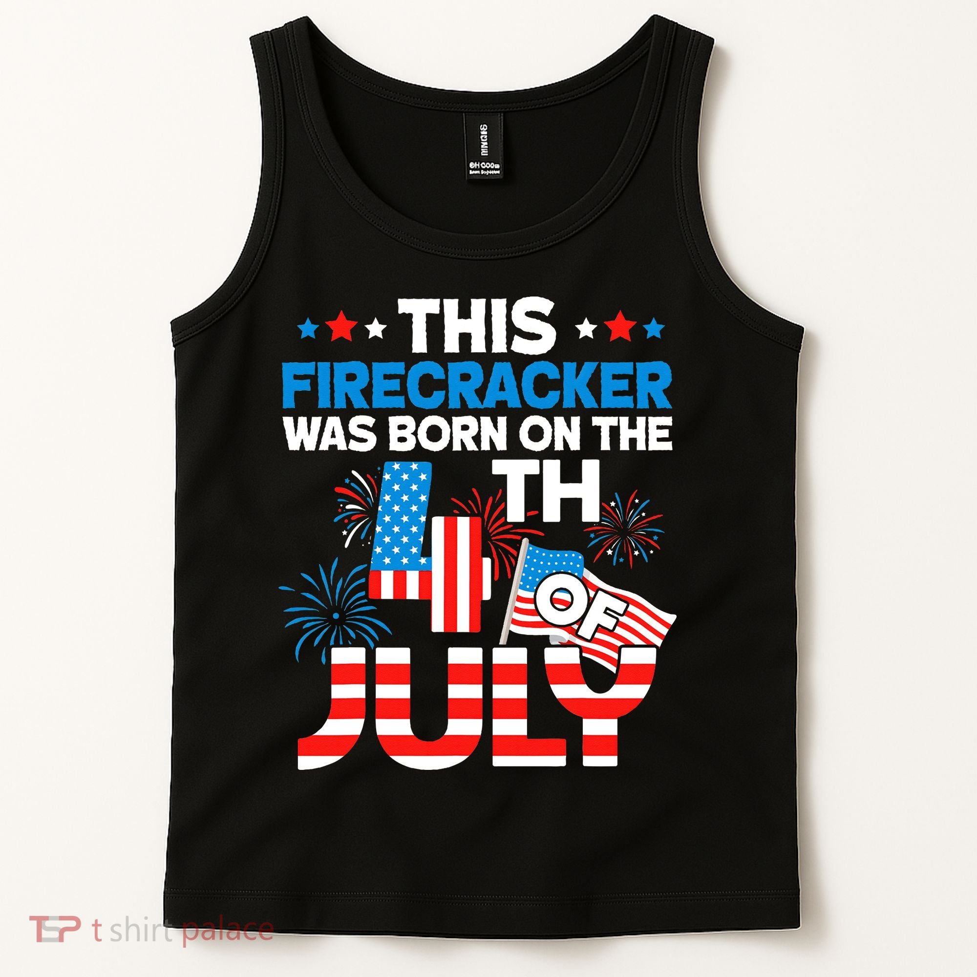 This Firecracker Born On 4th Of July Patriotic Birthday Tank Top