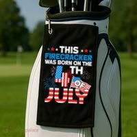 This Firecracker Born On 4th Of July Patriotic Birthday Golf Towel thumb 2