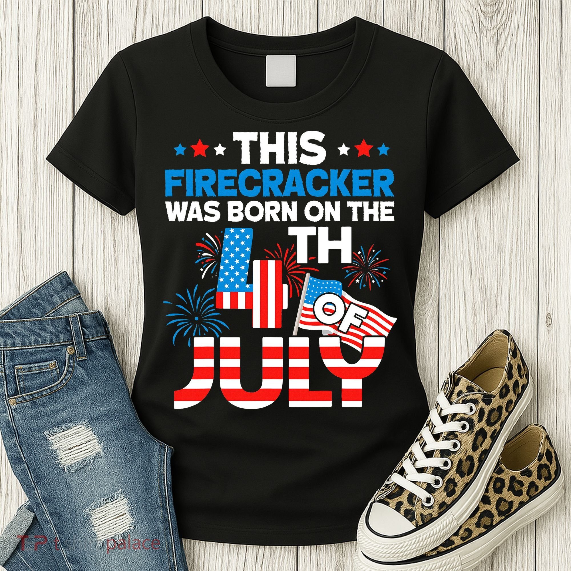 This Firecracker Born On 4th Of July Patriotic Birthday Women's T-Shirt