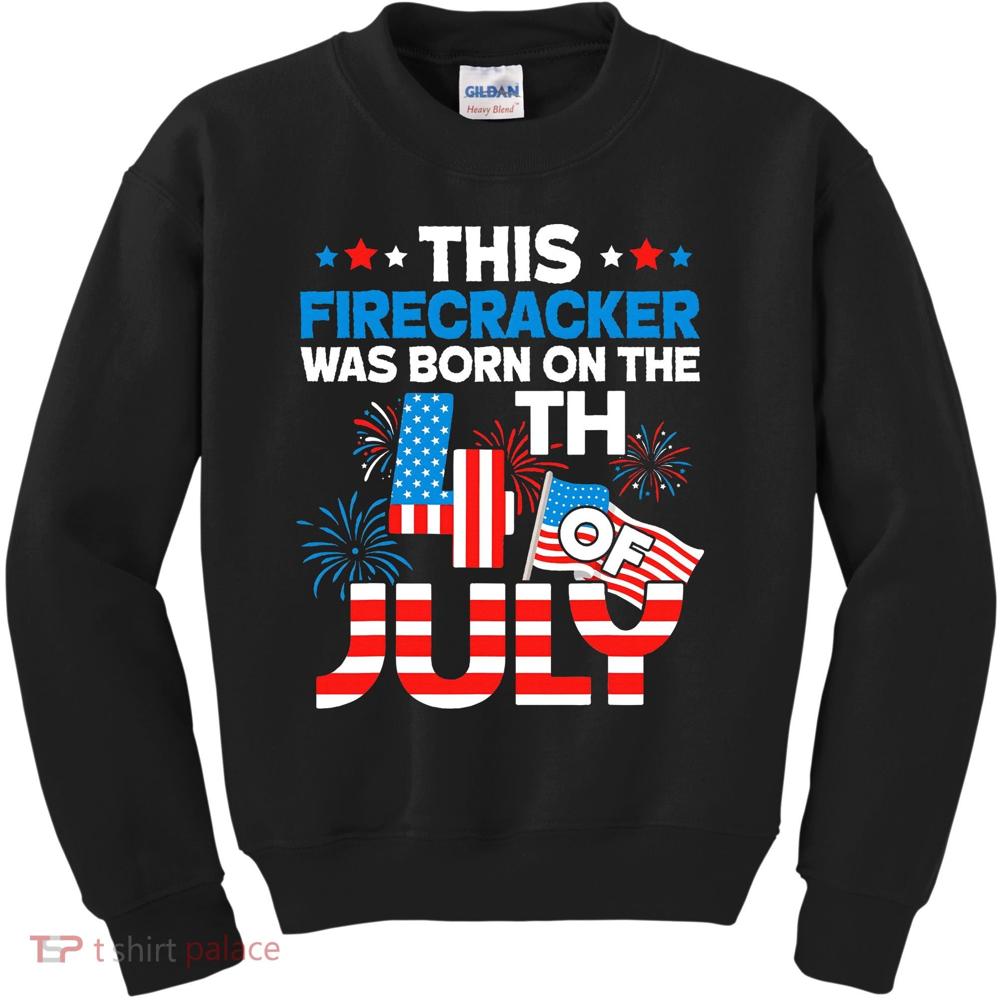 This Firecracker Born On 4th Of July Patriotic Birthday Kids Sweatshirt