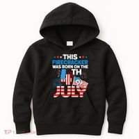 This Firecracker Born On 4th Of July Patriotic Birthday Kids Hoodie thumb 0