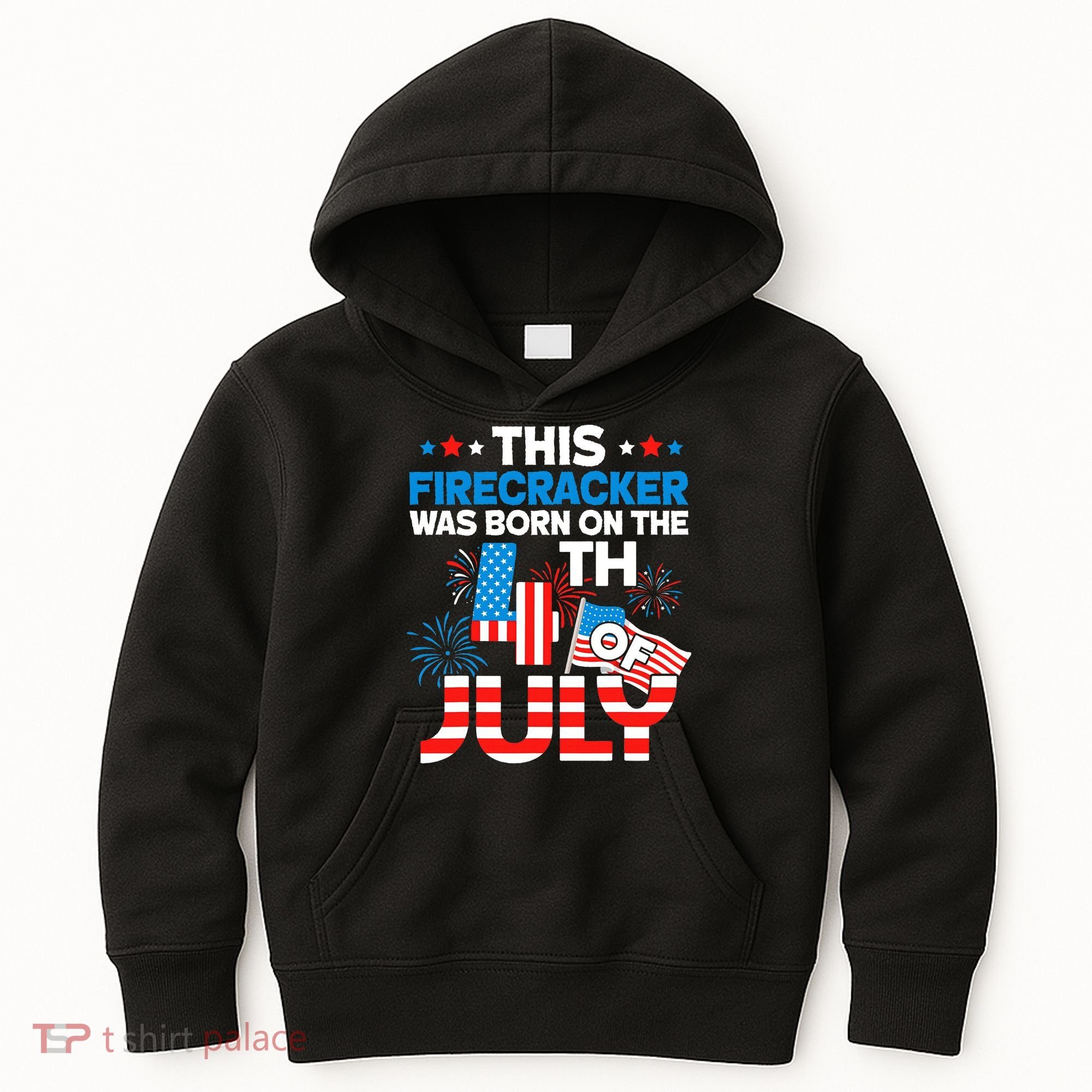 This Firecracker Born On 4th Of July Patriotic Birthday Kids Hoodie