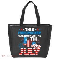 This Firecracker Born On 4th Of July Patriotic Birthday Tote Bag thumb 0