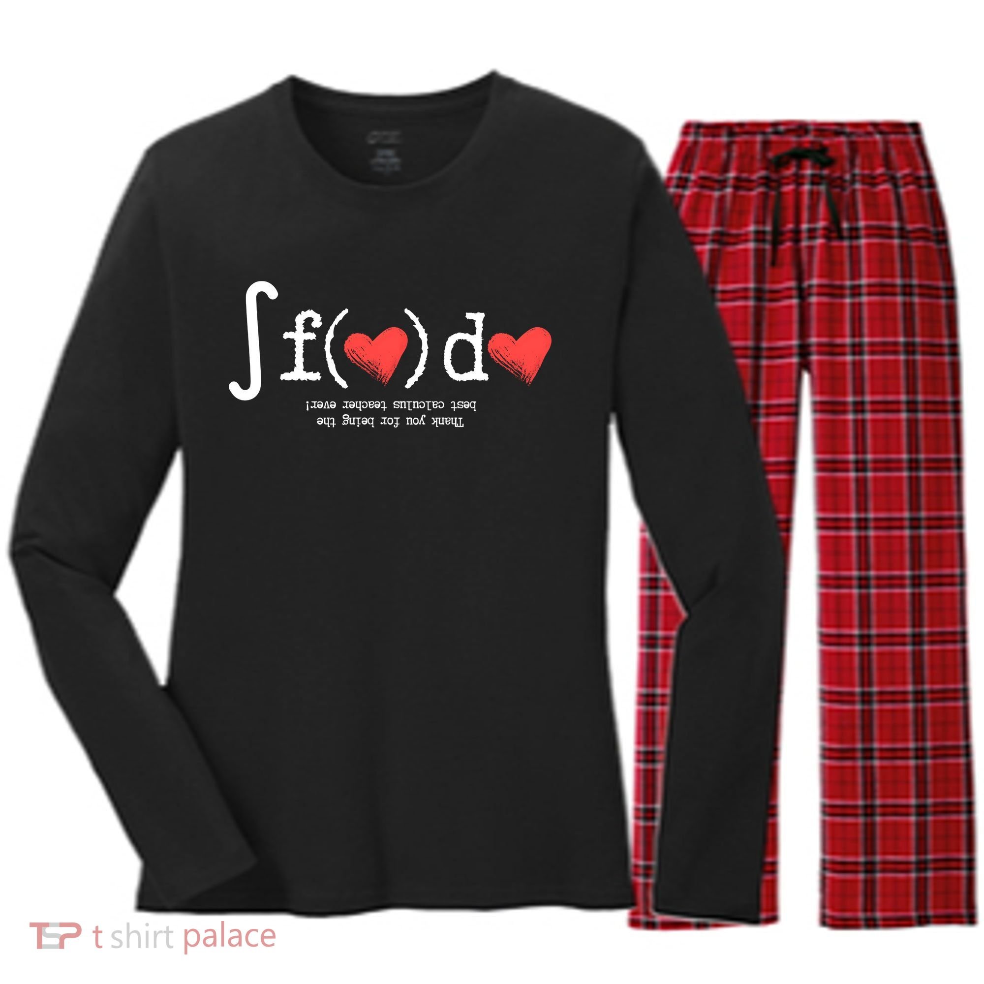 Thanks For Being The Best Calculus Teacher Ever Women's Long Sleeve Flannel Pajama Set 